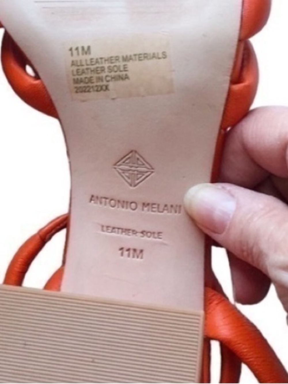 Antonio Melani Natessa Puff Strappy Block Heel Sandals Orange Size 11 NWOT - Picture 10 of 11